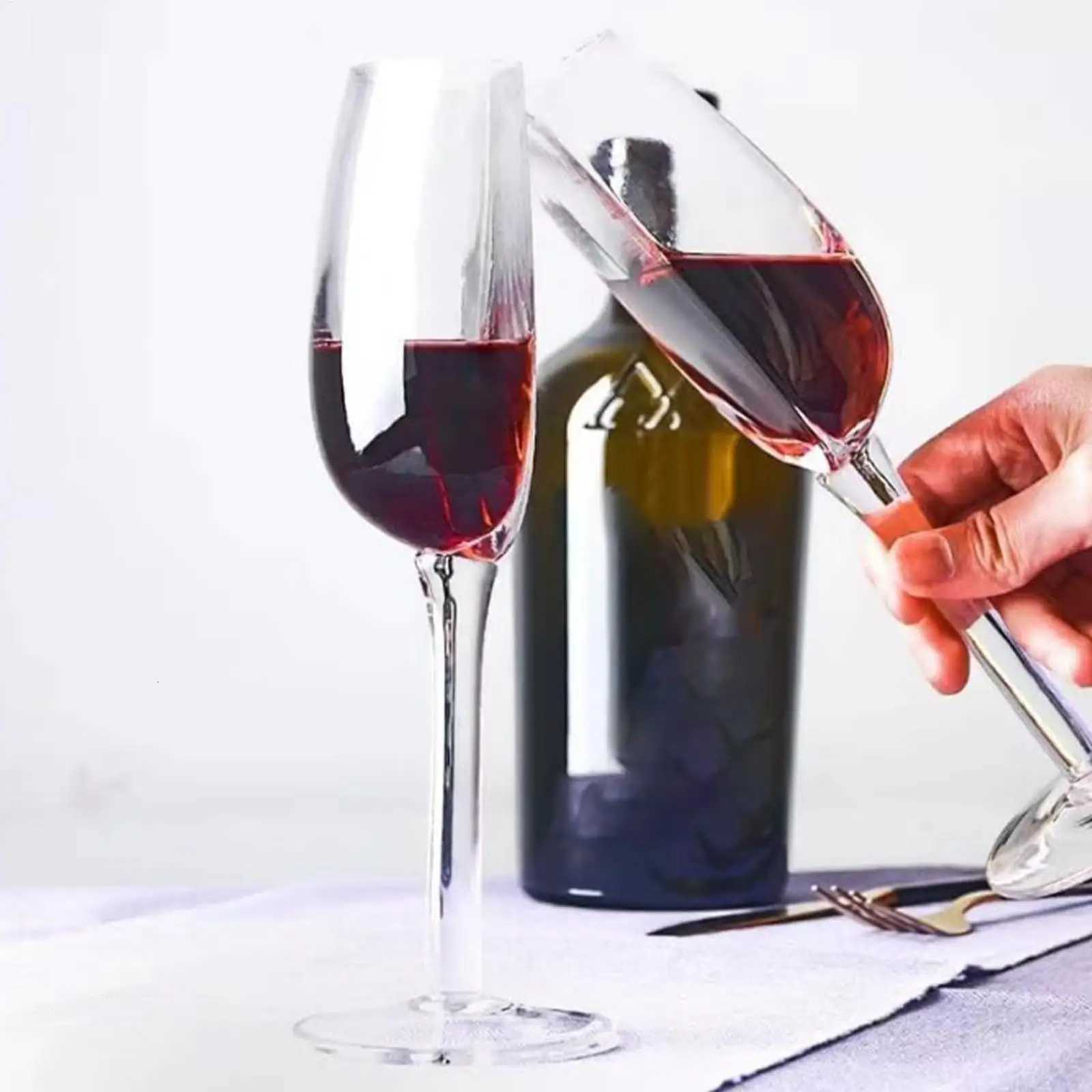 2pcs Semicircular Red Wine Cups 140ml Creative Crystal Glass Portable Clear Half Wine Glass fun European Creative Crystal Glass C251126