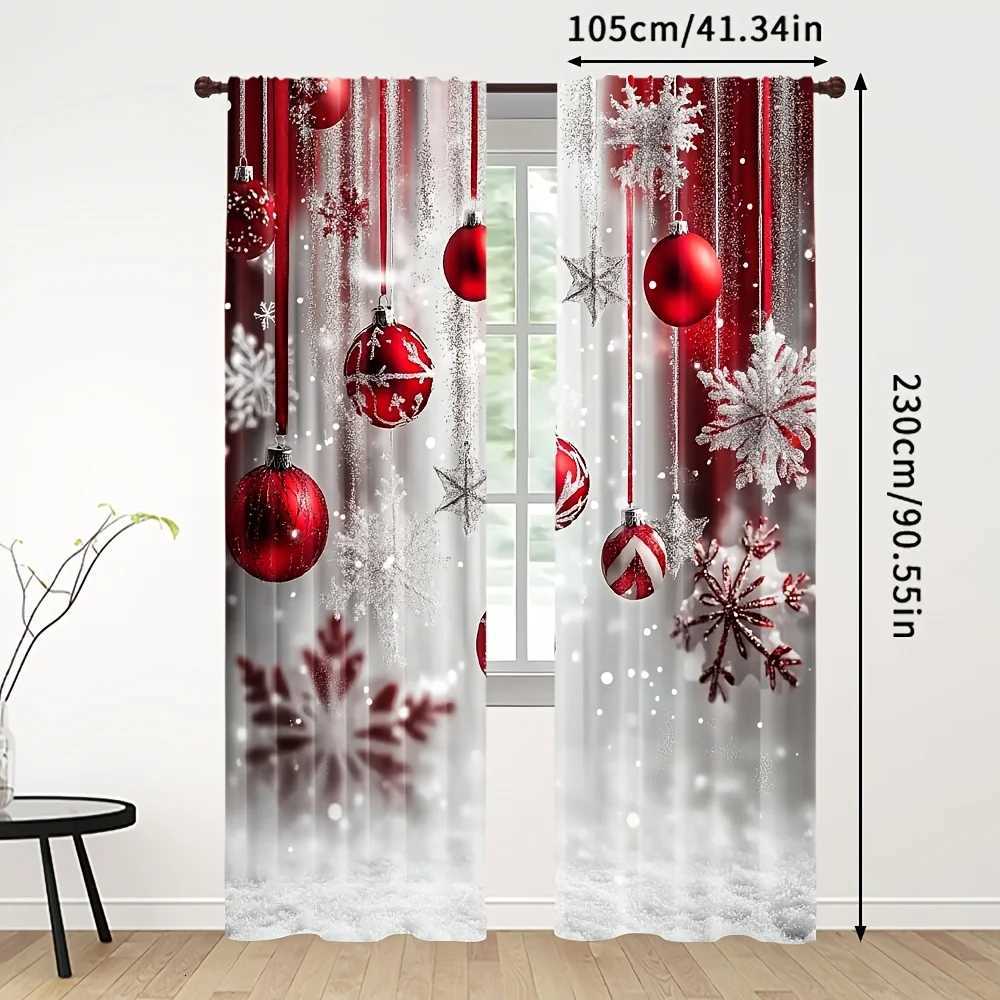 Curtain Christmas 2pcs Stylish Christmas Curtains for Bedroom Living Room Home Holiday Decor Y251126