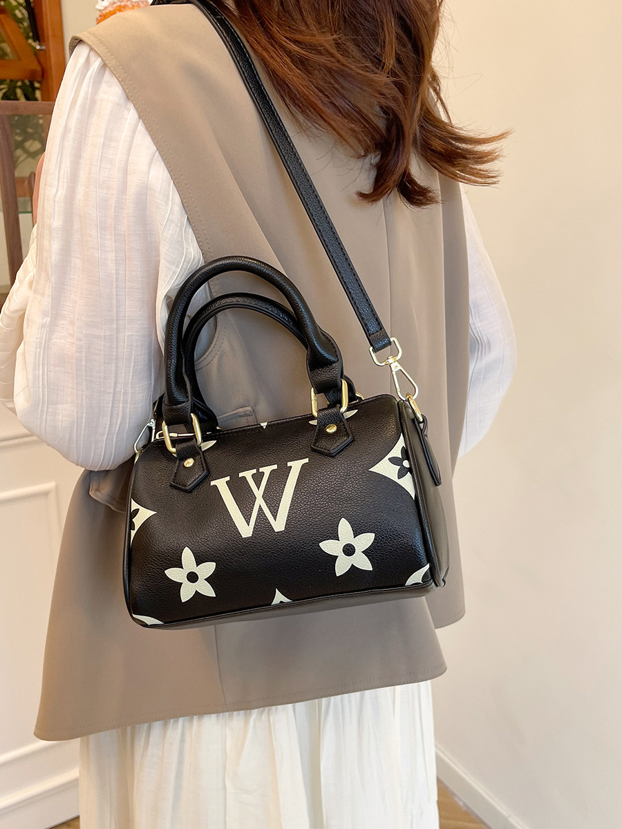 Luxury Retro Monogram Crossbody Bag 2025 New Arrival - Vintage Floral Print Square Handbag for Women, Trendy Versatile Shoulder Bag