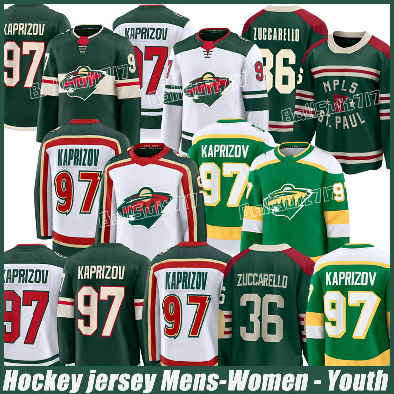 #97 Kirill Kaprizov Minnesota Wilds jersey #12 Matt Boldy #7 Brock Faber #36 Mats Zuccarello #29 Marc-Andre Fleury #23 Marco Rossi #14 Joel Eriksson Ek Hockey Jerseys