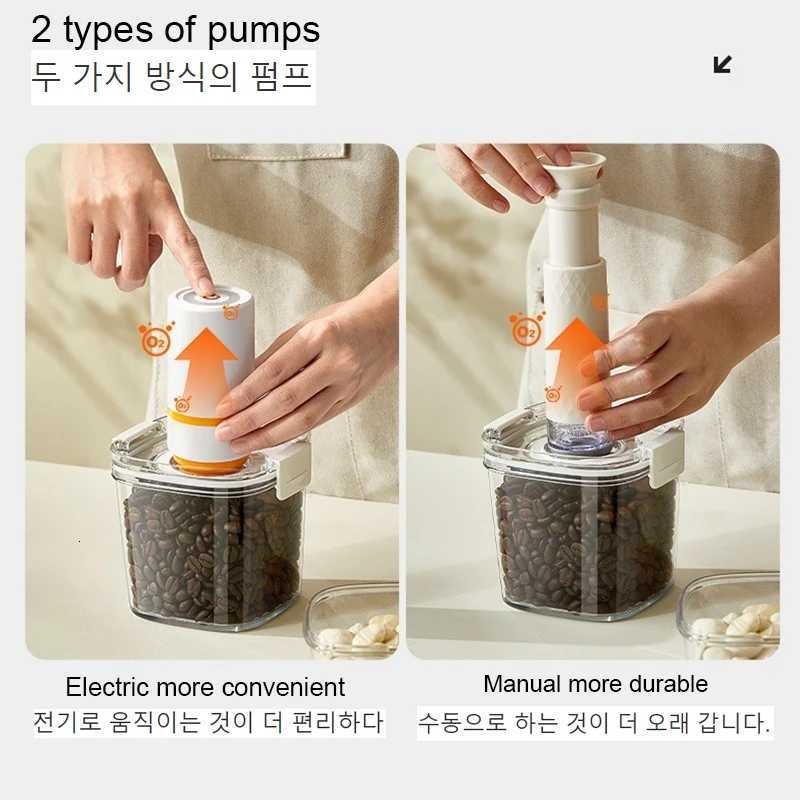 1pc Vacuum Sealed Tank Coffee Beans Vacuum Jar Kitchen Cereals Storage Box Airtight Container Moisture-Proof Sealed Canister Y251126