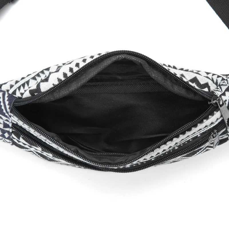 Annmouler New Women Fanny Pack 8 Colors Fabric Waist Packs Bohemian Style Waist Bag 2 Pocket Waist Belt Bag Travel Phone PouchT251126