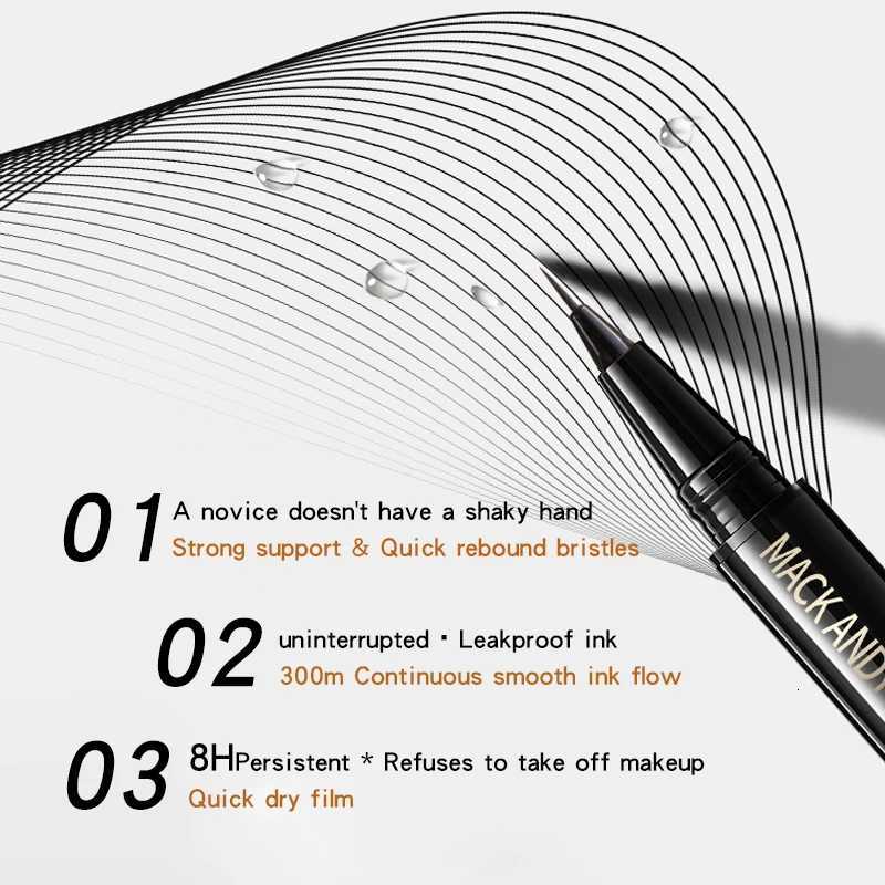 MACKANDY High Impact Easy Liquid Eyeliner Waterproof Long Lasting Smudge Resistant Eyeliner for Sensitive Eyes Vegan FormulaT251126