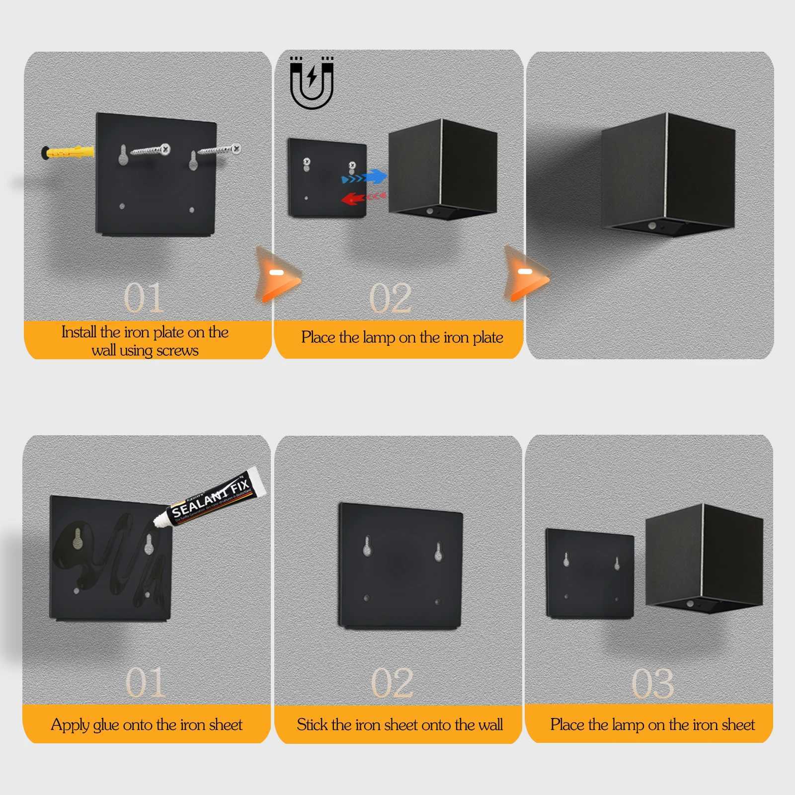 6W Charging Remote Control Wall Lamp With Adjustable Brightness And Wiring Free 16 Colors For Indoor Holiday Atmosphere Lighting M251126