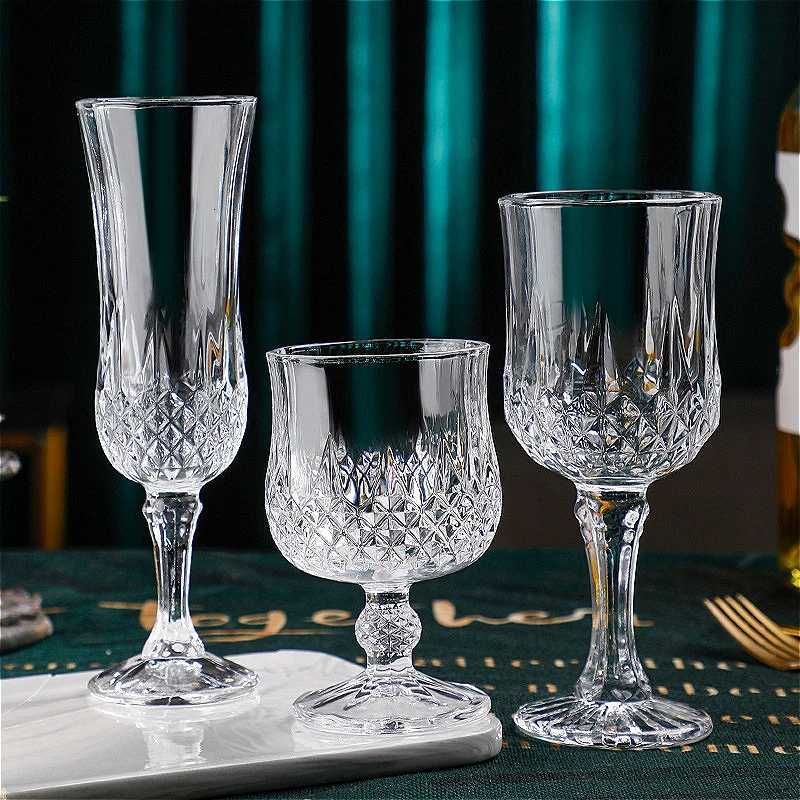 62oz/55oz/79oz/53oz Luxury Diamond Carved Red Wine Glass Transparent Cocktail Glass Premium Champagne Glass Bar Glassware C251126