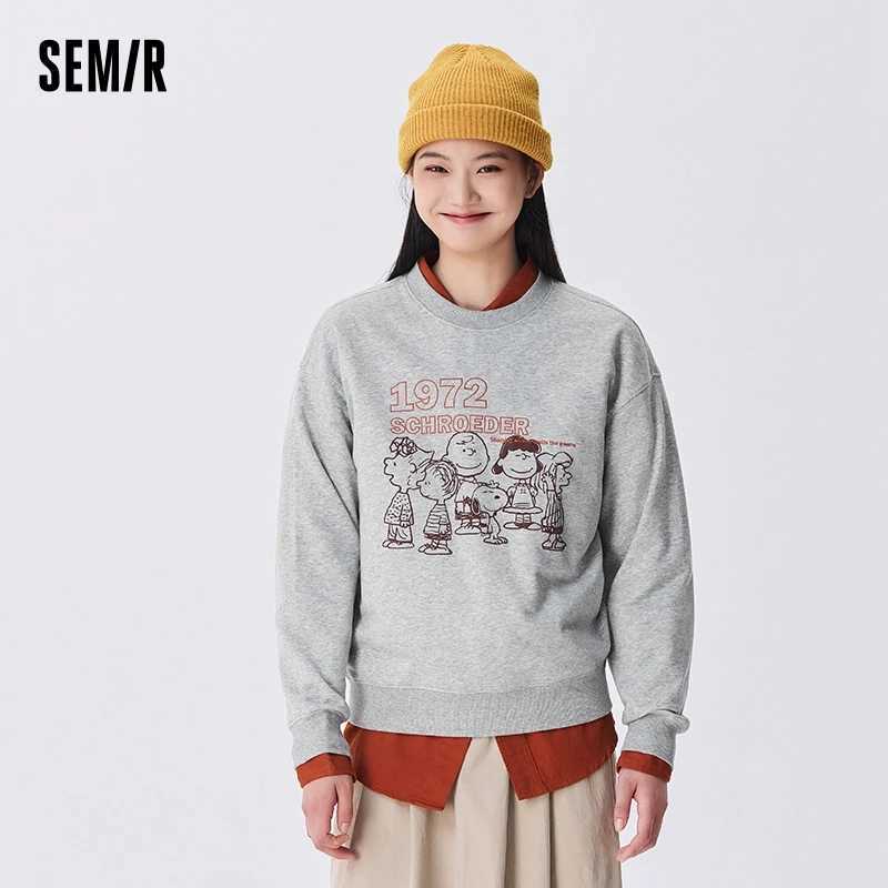 Semir Sweatshirt Women Loose 2024 Autumn New Fashion Pattern Top Trendy Sweatshirt J251136