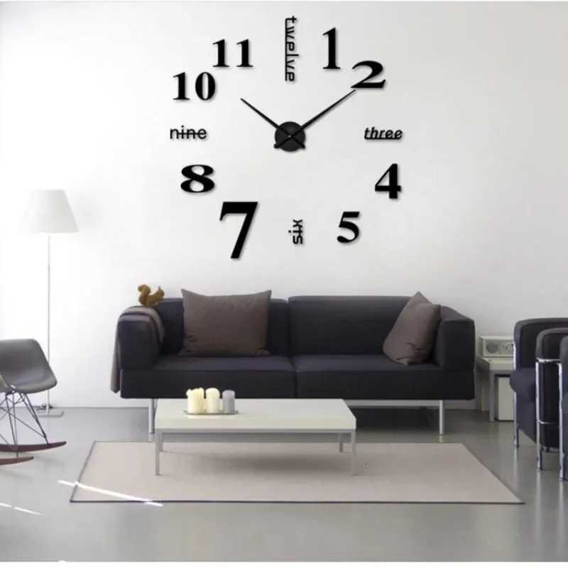 Creative acrylic wall clock with luminous stickers for living room C251126