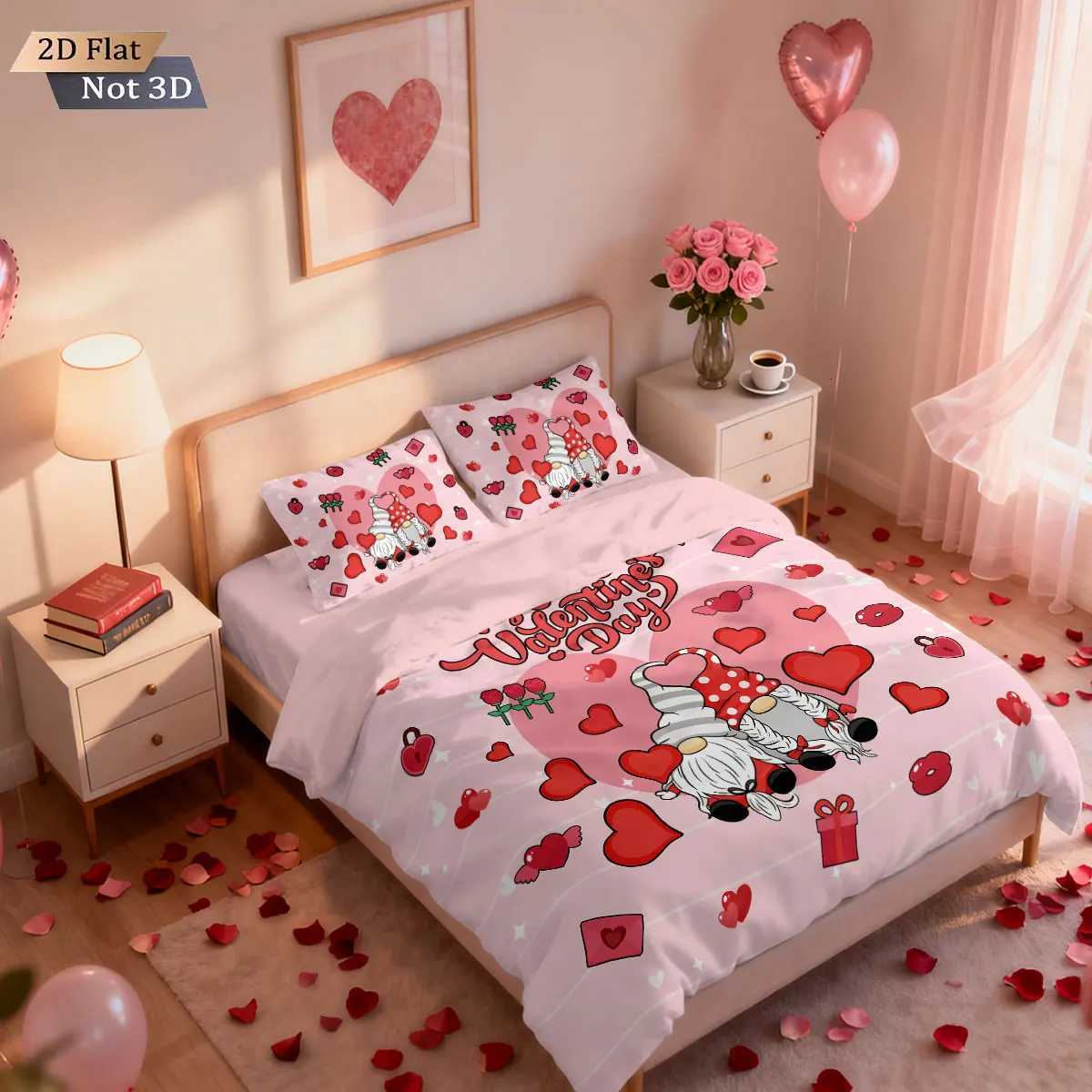 Christmas 3pcs Valentines Day Christmas goblin printed coreless duvet set multi size bedroom bedding holiday decoration machine washable Y251126