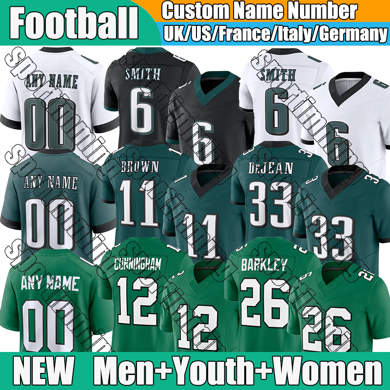 Philadelphiacity eaglesjersey Hurts Barkley Smith Brown Kelce Dawkins Mailata Football Jerseys
