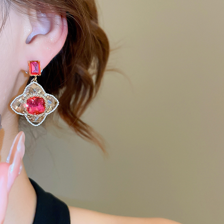 Silver Needle Flower Pendant Pearl Stud Vintage Court Style Elegant High-end Earrings Light Luxury Niche Graceful Ear Jewelry - view 8