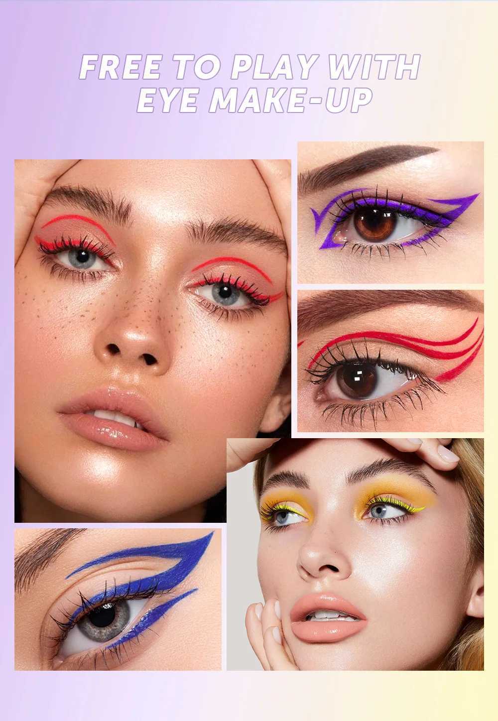 QIBEST Ultra-Thin Eyeliner Pencil Waterproof Long Lasting Smooth 12 Color Colorful Liquid Eyeliner High Makeup Pigment Eye LinerT251126