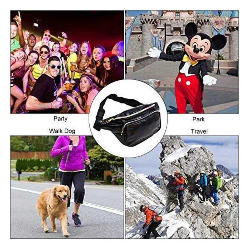 Geestock Waist Bag Fashion Women Fanny Pack PVC Adjustable Holographic Bag for Travel Party Festival Hiking RunningT251126