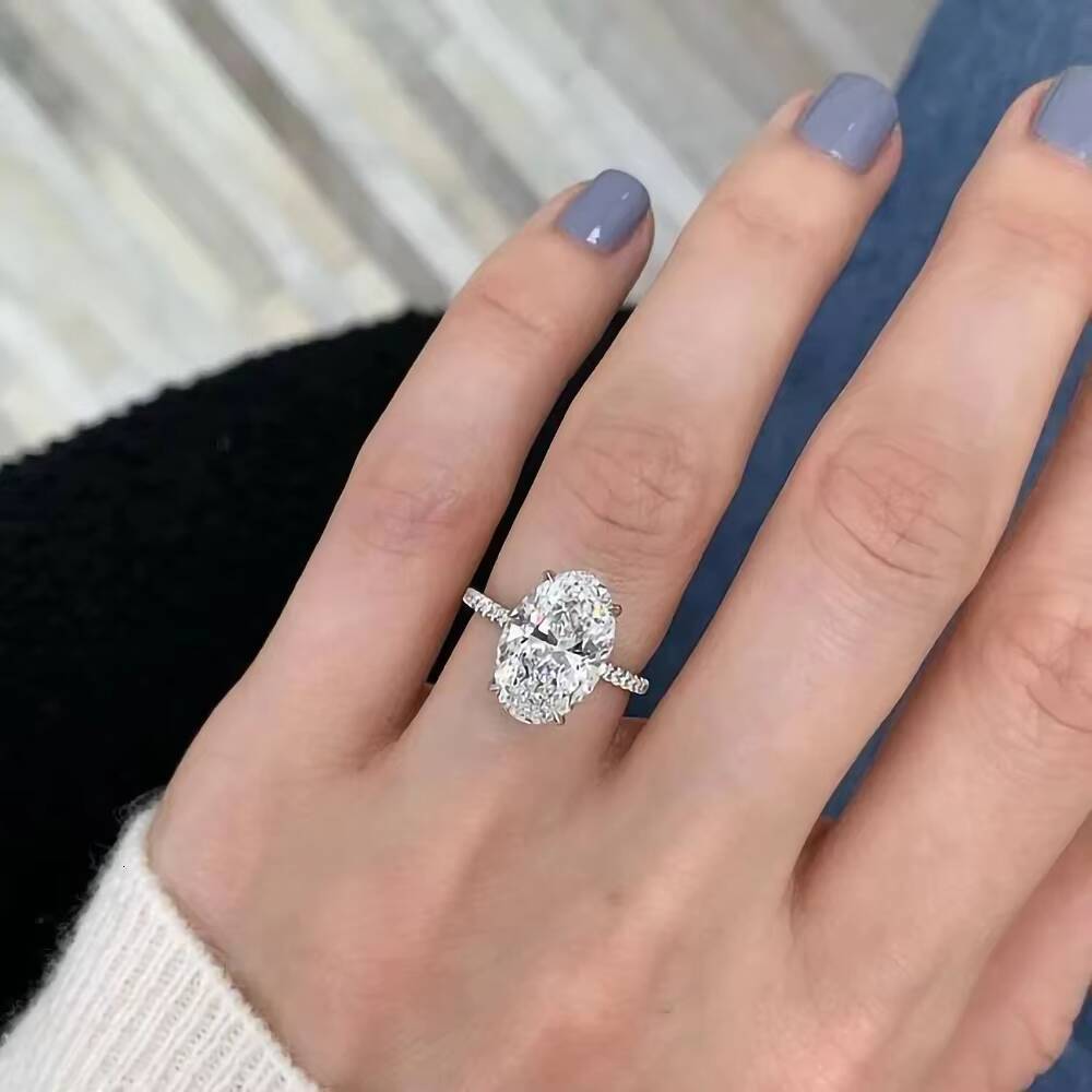 Gia Igi Certified Cvd HPHT 14k 18k Solid Gold White Gold Rings Engagement Jewelry Women Lab Grown Created Diamond Rings
