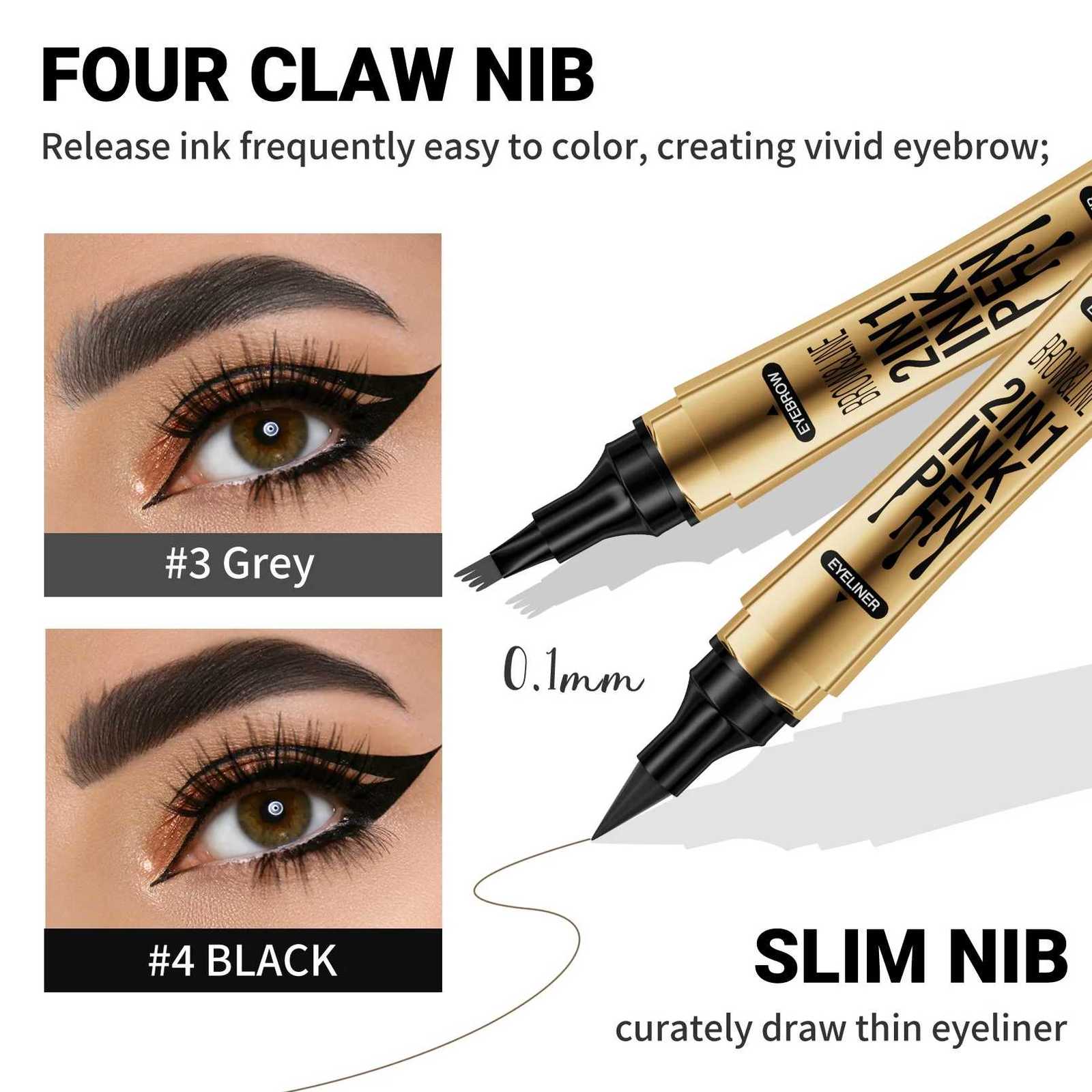 4 Colors Long-lasting liquid Eyebrow pencil Ultra-fine anti-stain waterproof and perspiration-proof quick drying EyelinerT251126