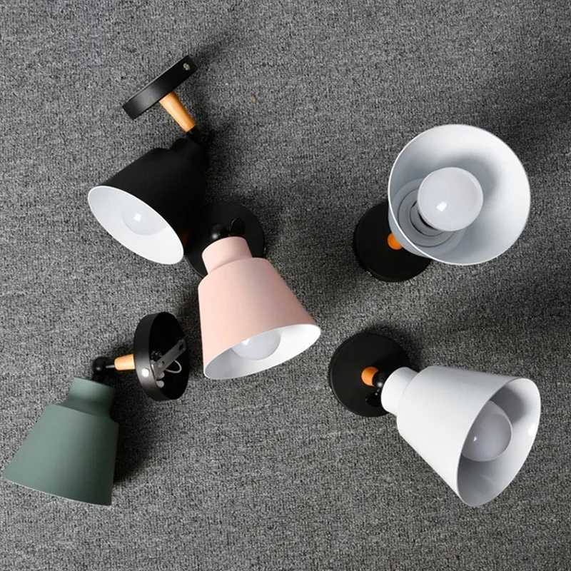 Nordic bedroom wall lamp solid wood LED wall lamps minimalist living room corridor bedside lamp Decorative lighting M251126