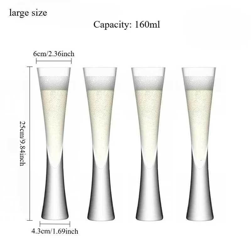 Handleless Champagne Glasses Glitter Flutes Clear Cups Bubble Wine Tulip Cocktail For Bar Party Gift Wedding Bubbly Wine Glasses C251126