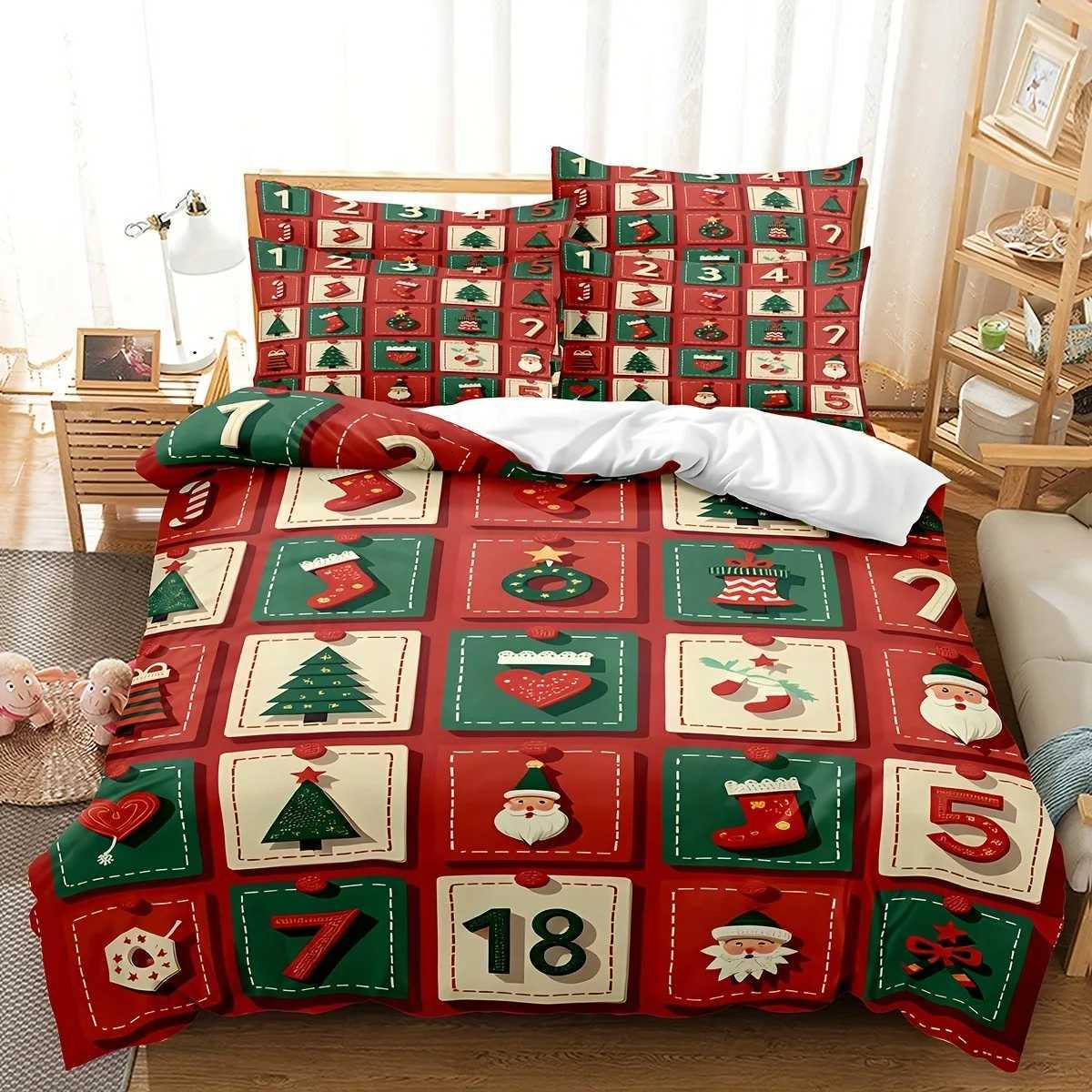Christmas MERRY Christmas Bedding Set 3D Printed Duvet Cover Set Soft Single Double Size Bed Set 2026 Christmas Gift For Kids Home Decor Y251126