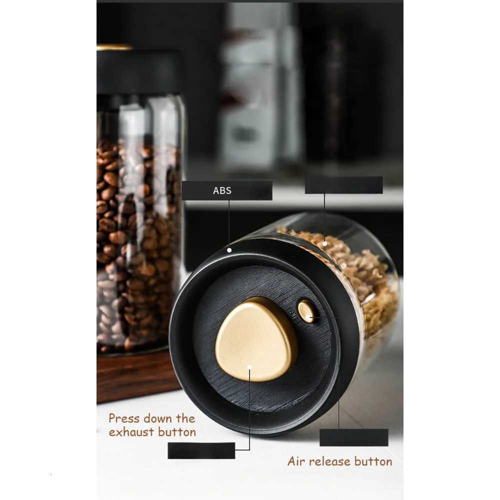 Economic 500ml Vacuum Sealed Jug Coffee Beans Glass Airtight Canister Food Grains Candy Keep Fresh Storage Kitchen Accessories Y251126