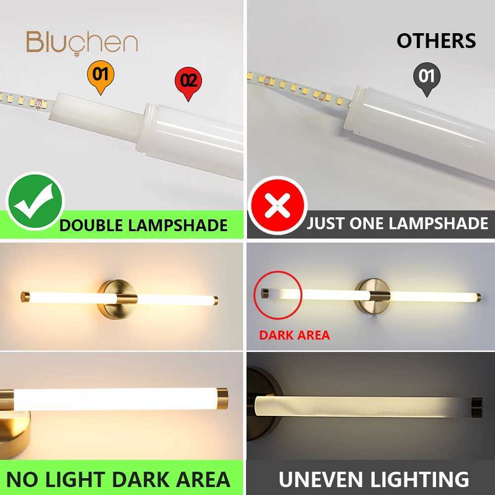 Designed Led Wall Lamp 400 550mm Wall Light Sconces Double Lampshade Up Down Bathroom Wall Lighting Fixture Golden Picture Light M251126