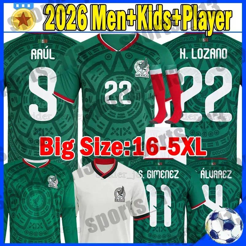 4XL 5XL 2025 Mexico soccer jerseys Gold Cup RAUL C.MONTES S.GIMENEZ A.SEPULVEDA 25 26 player version Copa America goalkeeper Football Shirts L.MALAGON Men Kids Kits set