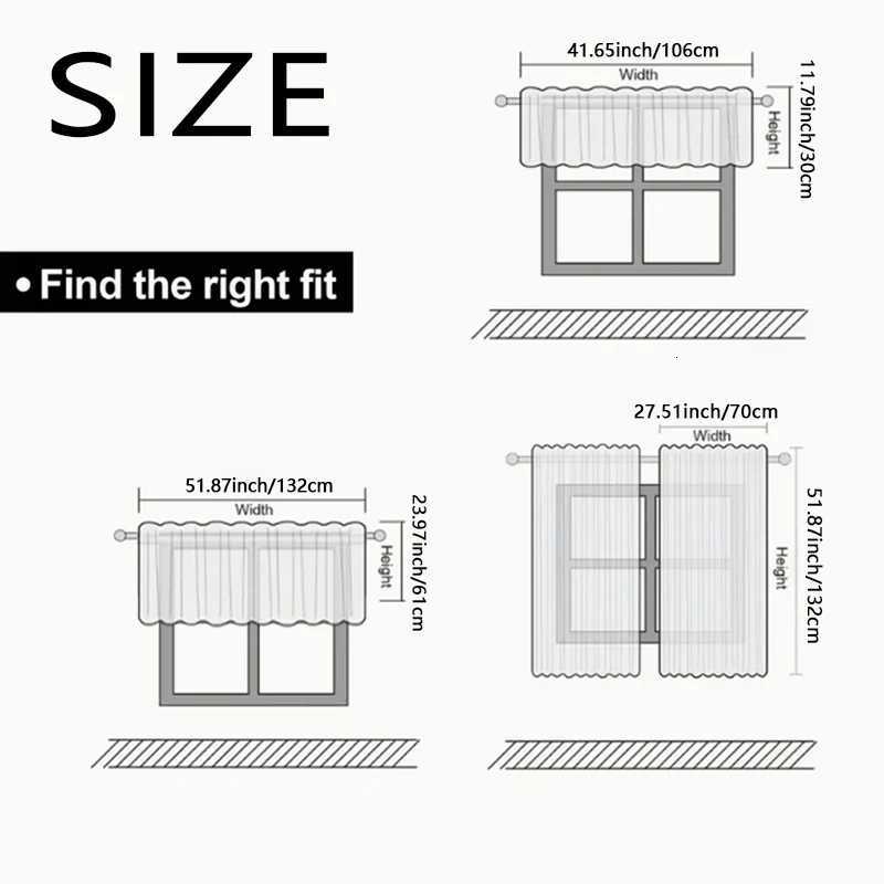 Curtain Christmas Christmas Solid Color Curtains Kitchen Curtains W106cm x H30cm 1PC W132cm x H61cm 1PC W70cm x H132cm 2PCS Y251126