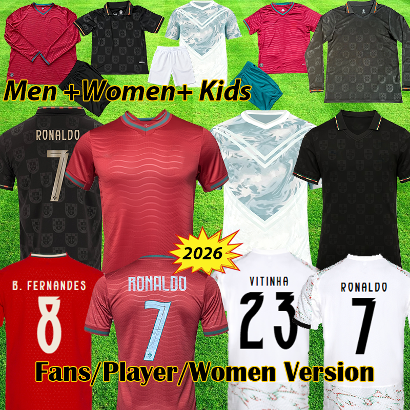 3XL 4XL 2026 RONALDO Portugal soccer jerseyS Portuguese Bruno FERNANDES R. LEAO Portuguesa Retro 2025 Joao Felix 25 26 27 Football shirt BERNARDO Men Women Kids Kit