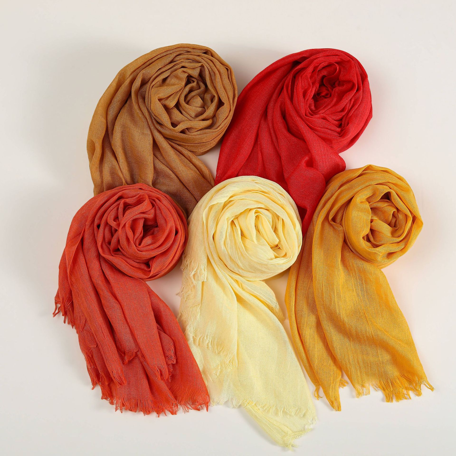 K522 New solid color cotton and linen scarf for women high-grade silk scarf gauze sunscreen headscarf artistic beach towel neck scarf large shawl