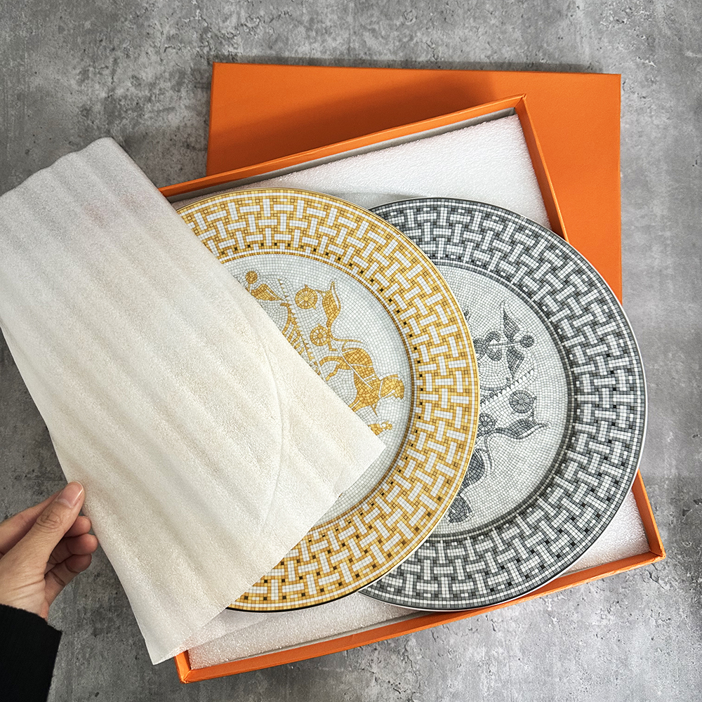 Modern 10-Inch Bone China Plates Set of 2 - Minimalist Design, Stackable & Shatterproof, Perfect for Home & Gifts