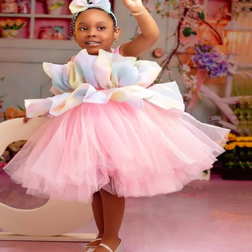 2026 Pink Ball Gown Flower Girl Dresses Spaghetti Knee Length Tulle Organza Little Girl Christmas Peageant Birthday Christening Tutu Dress Gowns ZJ427