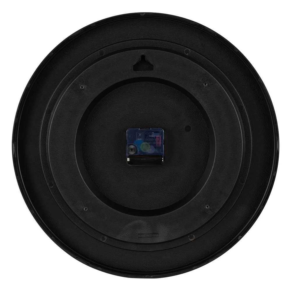 155 Inch Black Round Indoor Quiet Analog Wall Clock Modern Decorative Glass Lens Minimst Design Easy to Hang Home Office C251126