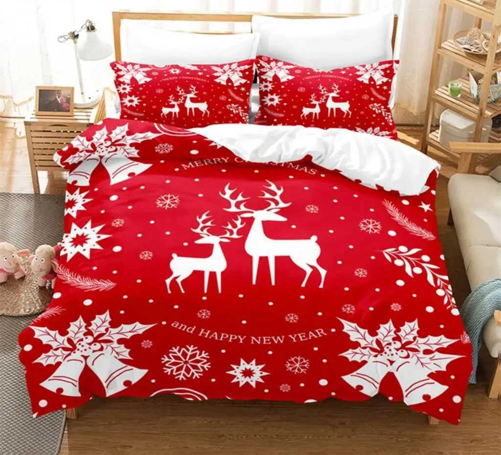 Christmas Christmas Quilt Cover Bedding Set Duvet Comforter Pillow Case Twin Queen King Double Full Single 3PCS Bedroom Decor Women Gift Y251126