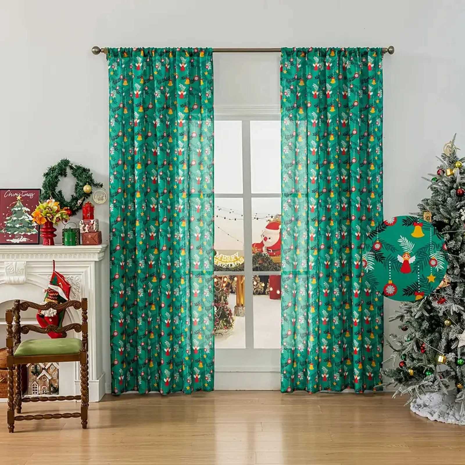 Christmas 1pc Fashionable Printed Curtain Panel Sun Blocking Ideal for Living Room Bedroom Kitchen All-Season Decorative Drapes Y251126