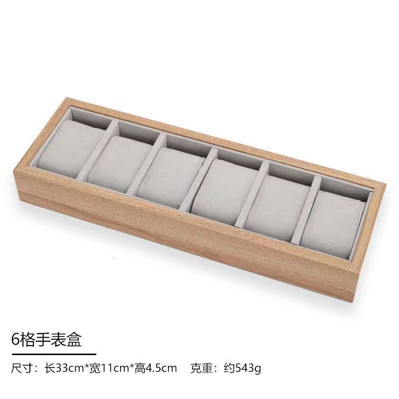 Bamboo Wood Grain 30-Slot Watch Display Tray Viewing Display Plate Multi-Functional Storage Tray