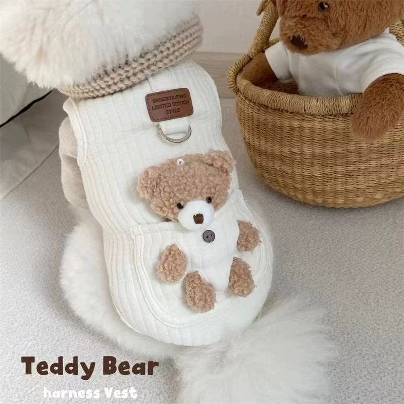 T00062Pet Panda Teddy Dog Clothes Spring and Summer Skirt Imitation Denim Dress