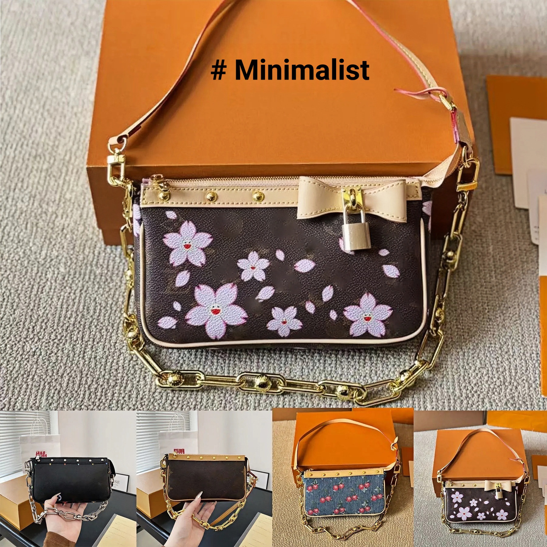 designer bags takashi murakami handbag cherry blossoms shoulder leather canvas colorful bag composite lady beach clutch tote woman purse wallets 10527