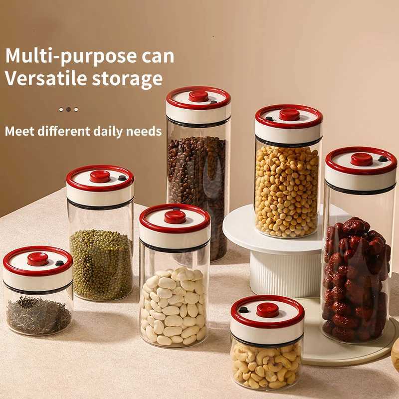 Press Type Coffee Bean Vacuum Sealed Can Can Be Evacuated Glass Can Tea Preservation Durable Storage Can Storage Bottle Y251126