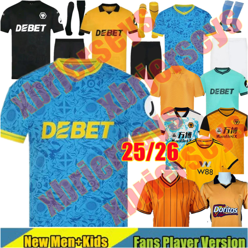 25 26 Wolves Soccer Jerseys J. ARIAS CUNHA HEE CHAN GOMES MATHEUS DOHERTY PODENCE AIT NOURI J.LARSEN STERLING STRAND SARABIA LARSEN 2025 2026 th Football Shirt man kids