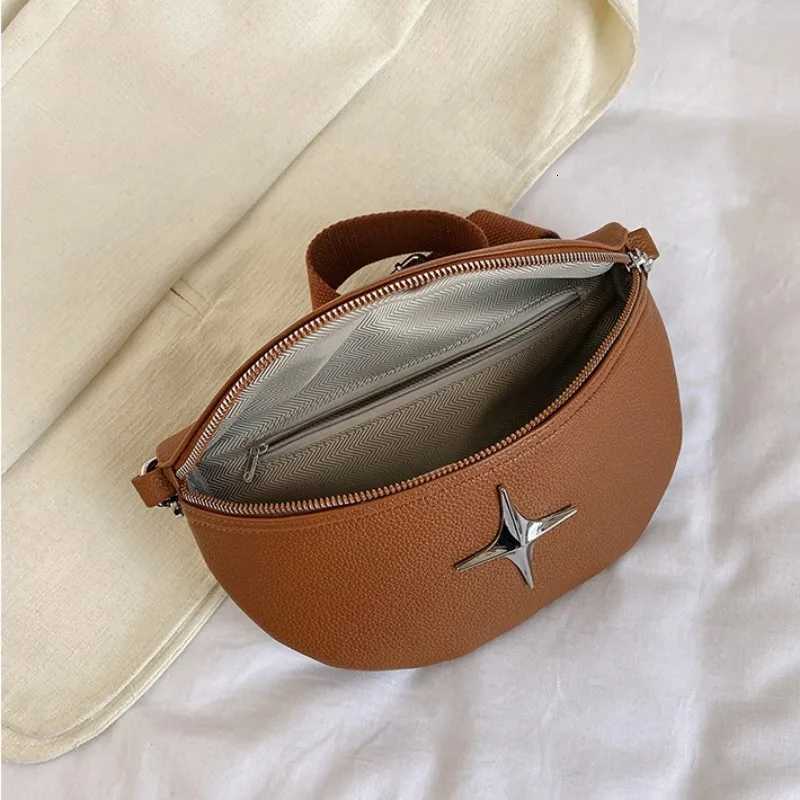 Luxury Chain Fanny Packs For Women Solid Colour PU Waist Bag Fashion Applique Female Waist Pack Ladies Crossbody Chest Bag 2024T251126