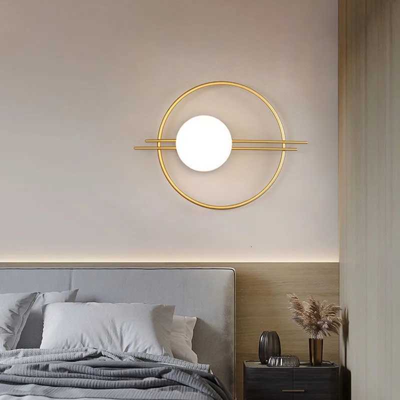 Modern led Wall Lamp Gold/Black Round Wall Light Background Wall Lamps Bedroom Bedside Living Room LED Wall Sconce Lamp M251126