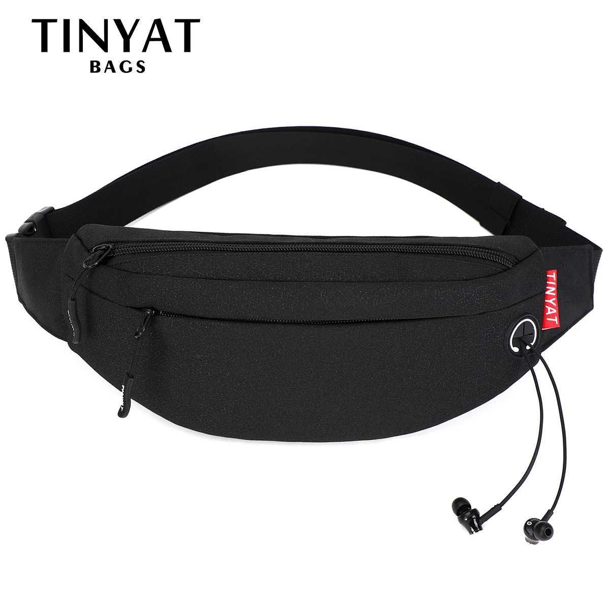 TINYAT Men Waist Bag Pack Purse Casual Large Phone Belt Bag Pouch Womens Travel Phone Bag Fanny Banana Bag Hip PocketsT251126