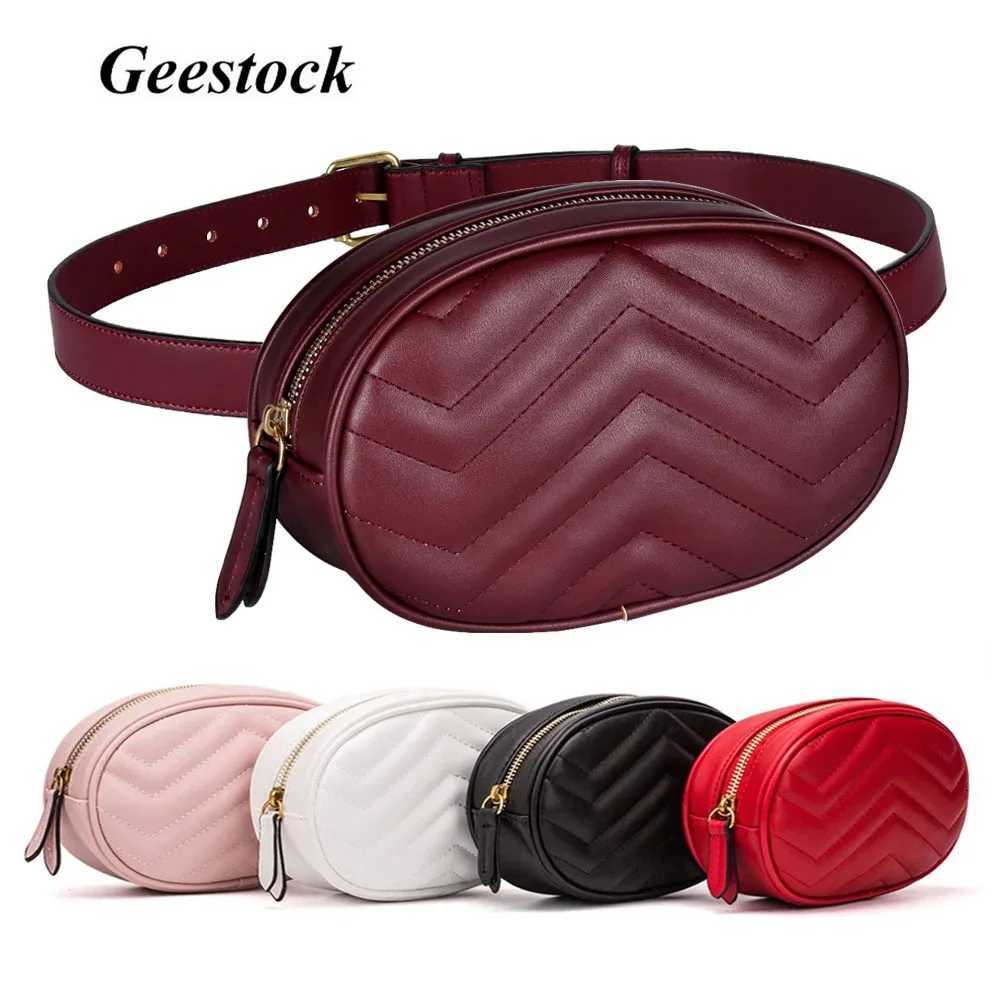 Geestock Fashion Women Waist Packs Bag for PU Leather Round Belt Bag Female Luxury Fanny Pack Crossbody Chest Bags Woman HandbagT251126