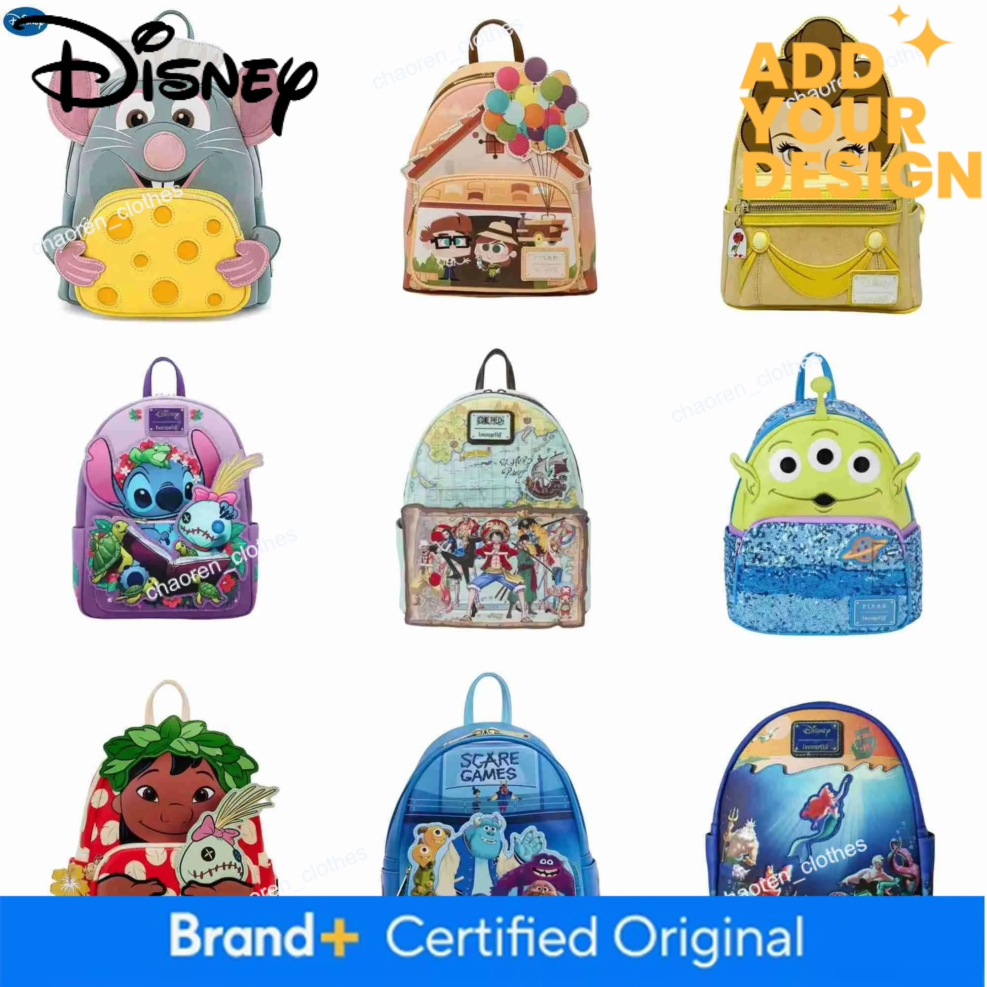 Loungefly Disney custom Pixar Up Work Partner Womens Double Shoulder Bag Wallet School Cartoon Backpack Birthday GiftXJ250506