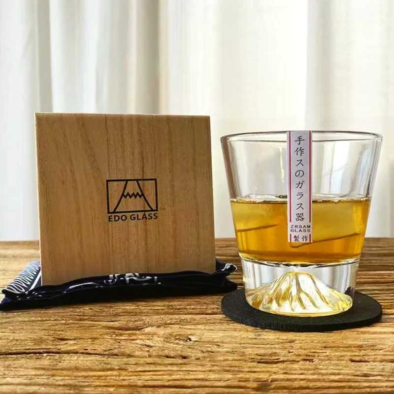 1PC Transparent Snow Mountain Cup Japanese Mount Fuji Whisky Glass Cup Breakfast Milk Drink Beer Wine Fruit Juice Cups Gift C251126