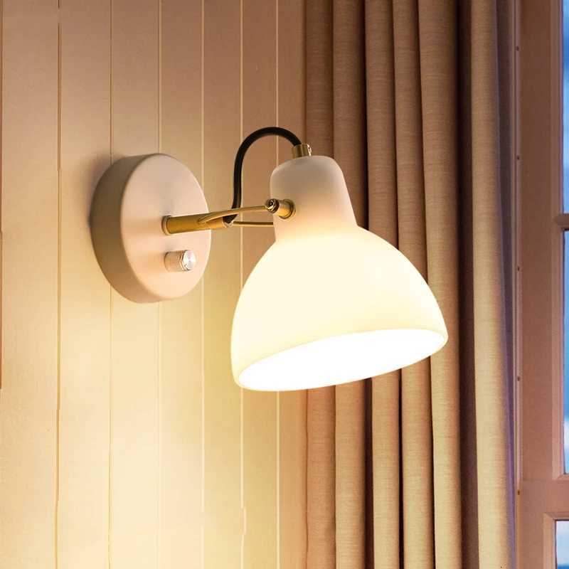 Modern Designer Minimalist Wall Lamp Interior White Jade Atmosphere Lamp Living Hall Bedroom Study Room Adjustable Wall Light M251126