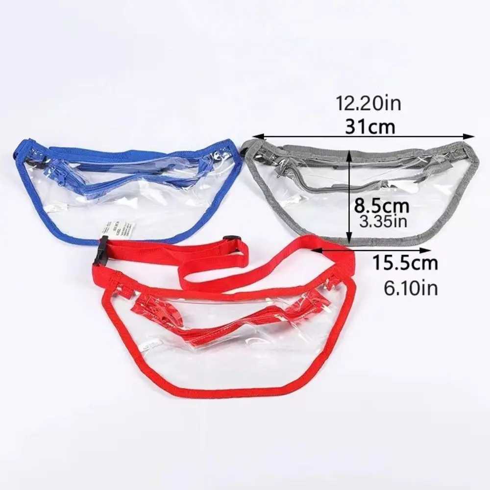 Waterproof Transparent Waist Bag Zipper Half Moon Belt Bag PVC Chest Bag Simple Water-Sprinkling Festival Clear Crossbody BagT251126