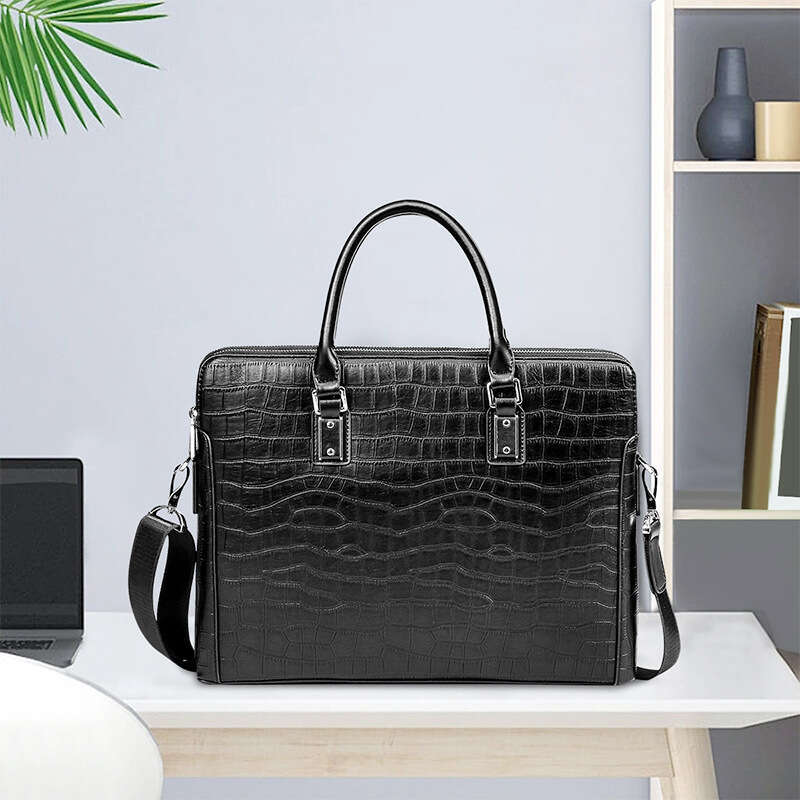 Luxury Bag Designer Genuine Leather Simple Business Briefcase Large Capacity Top Layer Cowhide Laptop Bag Versatile Men S Handbag