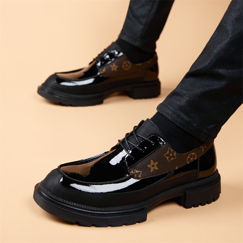 Free shipping Designer Dress Shoes 2025 New Leather Shoes for Mens Casual Fashion Mens Leather Shoes Casual Lace up Mens Shoes black