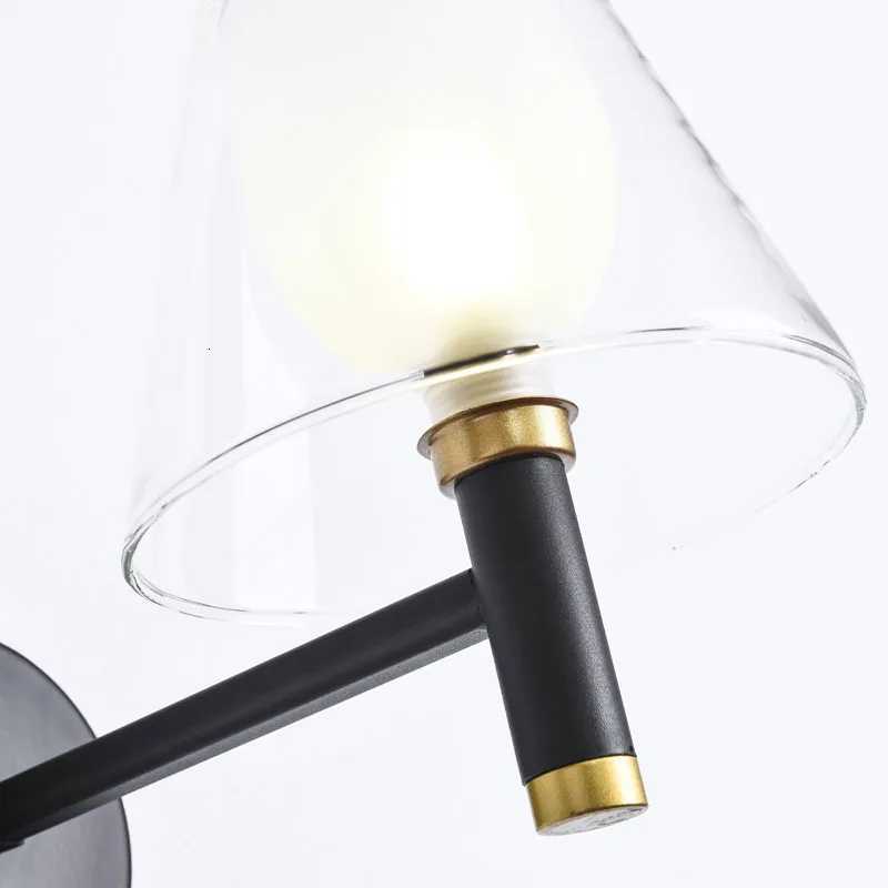 Nordic Wall Led Lamp Glass Sconce Indoor Lighting Mirror Light Fixtures Living Room Bedside Bedroom Bathroom Home Decor Black M251126