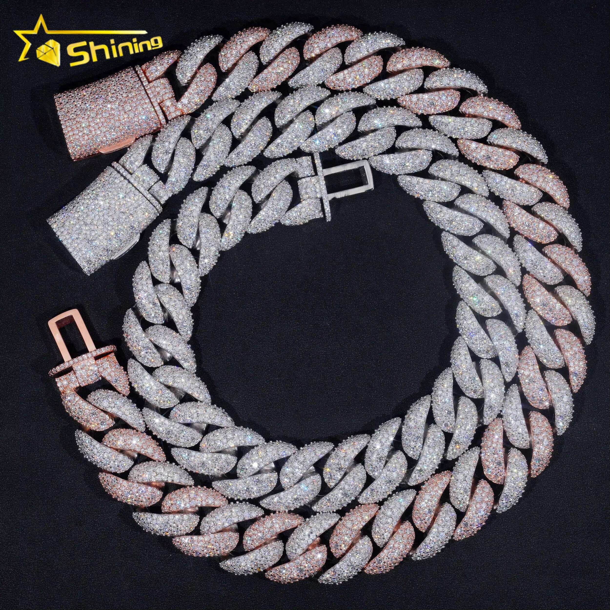 Big Heavy Solid 28MM GRA Certificate 925 Sterling Silver Miami Moissanite Diamond Cuban Link Chain