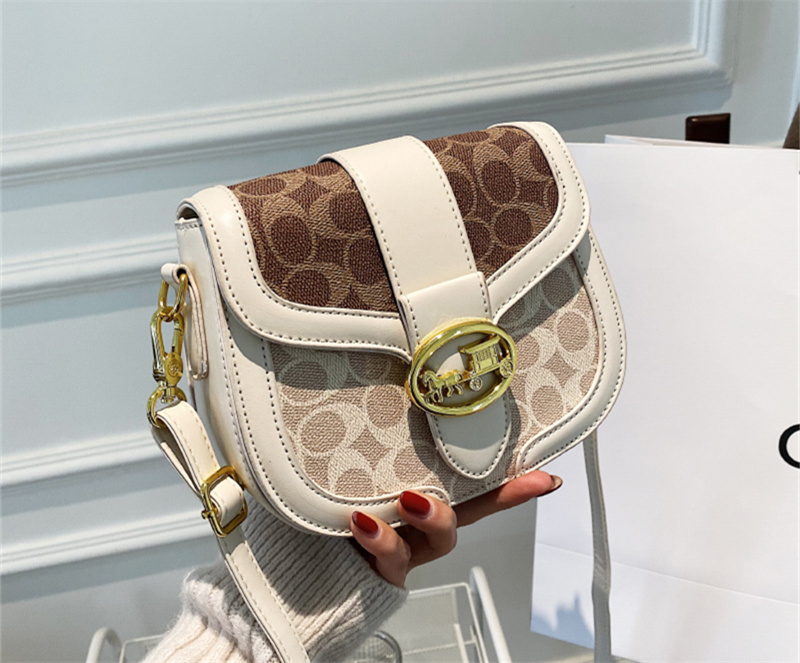 Designer bag free shipping 2025 new fashionable temperament saddle bag premium texture printed women's single shoulder crossbody bag